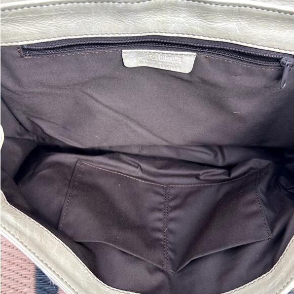 Roberta Gandolfi | Leather and Animal Fur Satchel Handbag Purse Made in Italy - Picture 8 of 9